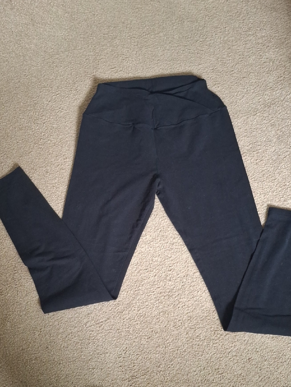 K Jordan Black High-Rise Fold-Over Leggings